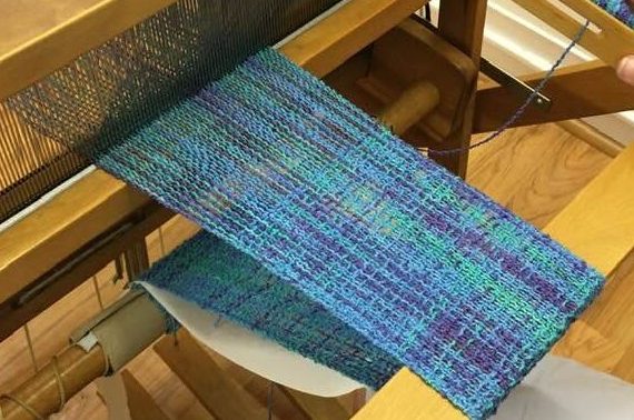 Scarf in beginning weaving class