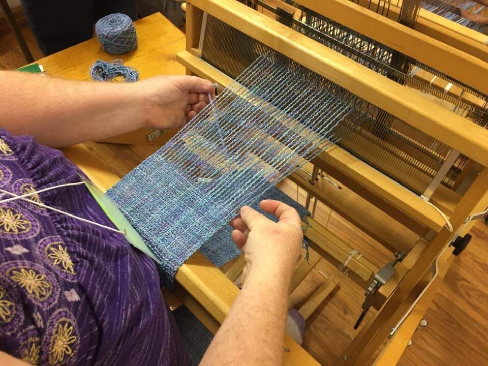 Weaving on a floor loom